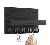 Gvblkq Key Holder For Wall, Rustic Mail Sorter With Shelf, Wooden Wall-Mounted Key Rack Organizer For Entryway Or Hallway, Space-Saving Farmhouse Decor, 24x17x10cm