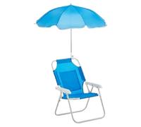 Gvblkq Kids Beach Chair, Beach Reclining Chair with Umbrella, Oxford Cloth Material Portable Outdoor Furniture Reclinings Seat for Lawn, Travel, Picnic, Garden, Trip, Fishing, Pool, Patio, 47x37x30cm