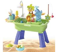 Gvblkq Kids Water Table, Sand, Interactive Sensory Toy, Built-In Water Pump, Skill-Building Activity, Easy to and Clean, Fun Learning, Perfect for Backyard, Beach, Home