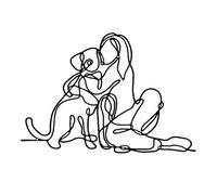 Gvblkq Metal Wall Art - Dog Lover Decor, Abstract Woman Figure Outline with Handcrafted Iron Finish, Elegant Modern Silhouette Design, Ideal for Bedroom Living Room Decoration