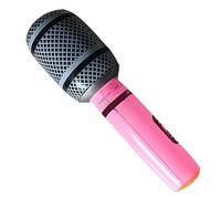 Gvblkq Micrófono inflable - Surtido de colores surtidos Blow Up Microphone Props, Sturdy Lightweight Singing Activity Decoration for Musical Concert Party Stage Photo Booth Fun for Kids and Adults