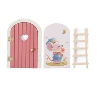 Gvblkq Mini Fairy Wall Door - Wooden Cartoon House Door, Cute Decorative for Room, Holiday Party Supplies for Thanksgiving Birthday School Office Apartment Wall Decor