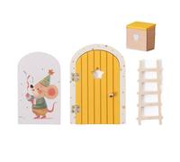 Gvblkq Mini Fairy Wall Door - Wooden Cartoon House Door, Cute Decorative for Room, Holiday Party Supplies for Thanksgiving Birthday School Office Apartment Wall Decor