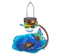 Gvblkq Outdoor Wild Bird Feeder, Solar Powered Outdoor Lamp Feeder, Energy Efficient Decoration Tool, Perfect for Fence, Courtyard, Patio, Tree, and Garden, Sturdy, Compatible