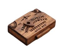 Gvblkq Pizarra pequeña de Ouija, tablero de madera hablando con planchette, tablero de espíritu en miniatura con cajón, tablero en miniatura para familiares y amigos, decoración de tabla ouija,