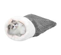 Gvblkq Plush Cat Sack Bed - Comfortable Semi Enclosed Sleeping Pouch, Thickened Winter Warmth Cave for Indoor Cats, Sturdy Anti-Slip Tunnel Bed, Ideal for Anxious Pets, Kittens, or Workplace Lounging