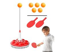 Gvblkq Pong Set - Portable Table Tennis Trainer, Practice Equipment with Elastic Soft Shaft and Paddles, Complete Solution for Home Learning Activities and Beginner Skill Development