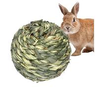 Gvblkq Rabbit Chew Toy, Hamster Grass Ball, Grass Rope Material, Bite-Resistant Small Animal Treats, Fun Gnawing Midget, Hamsters, Squirrels, Guinea Pigs, and Chinchillas, 10x10cm, 1-Pack