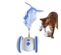 Gvblkq Rechargeable Cat Exercise Toy, Feather Cat Toy, USB Cat Toy for Indoor Cats, Cats Kitten Toys Automatic Cat Toy with Colorful Led Lights Electric Cat Toys Cat Exercise for Pets