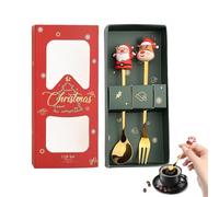 Gvblkq Santa Fork And Spoon, Christmas Cutlery Set, Holiday Tableware