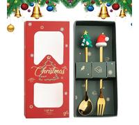 Gvblkq Santa Fork And Spoon, Christmas Cutlery Set, Holiday Tableware