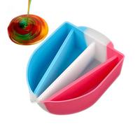 Gvblkq Split Cup, Silicone 4 Channel Mixing Cup For Resin, Reusable Pour Painting And Casting Supply, Perfect For Creative Resin Art Mold Making And School Projects, 5.12x3.54x1.54 In