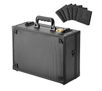 Gvblkq Strong Trading Card Storage Box, Hard Card Carrying Case with Padlock, Metal Travel Carrier, Protective Holder for Conferences, Trade Shows, Collection Organizer