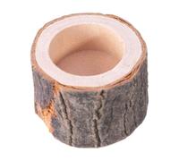 Gvblkq Tortoise Water Dish, Reptile Feeding Dish, Wood Material, Natural Wood Design, Aquarium Ornament, Easy-Clean, Amphibians Habitat Accessories, for Turtle Lizard, 1 Pack