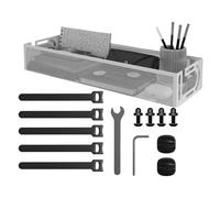 Gvblkq Under Desk Cable Tray No Drill Cable Organizer Wire Management Tray Desk Wire Management Rack Cable Organizer Tray Under Desk Wire Rack Drill- Cable Management Desk Cable Tray Holder No Dri