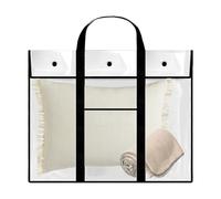 Gvblkq Versatile and Durabled Clear Waterproof Art Organizer Poster Bag, PVC Bulletin Board Holder, Storage Organizer with Handle & Pocket for Sketching Drawing, 31.5x25.59 Inches