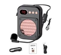 Gvblkq Voice Amplifier, Personal Microphone System, Rechargeable Speaker Unit, 12-Hour Battery Life, Clear Loud Sound, Compact Wearable Design, for Teachers, Guides, Presenters, 11x8x3.4cm