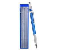 Gvblkq Welder's Pencil, Mechanical Carpenter Marker, 2.0 mm Silver Round Refills, Built-In Sharpener, Metal Marking Tool, Precision Pipefitter Accessory, Ideal for Steel Construction