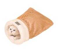 Gvblkq Winter Cat Sleeping Bag - Warm Semi Enclosed Plush Bed, Ultra Soft Large Self Warming Cat Sack, Thermal Burrowing Nest for Cats and Small Pets, Ideal for Home or Cold Workplace Environments