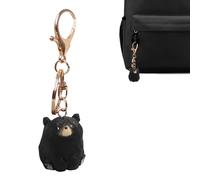 Gvblkq Wooden Keyring - Mini Bear Figurine Pendant, Nature Inspired Bag Charm with Handcrafted Style, Smooth Polished Carving Display, Easy Clip Key Holder Feature, Ideal for Schoolbag Decor