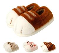 GVCXCSGE Pantuflas con forma de pata de gato para mujer Pantuflas con forma de pata de gato para interior y exterior Pantuflas con forma de pata de gato divertidas y bonitas (36-37,Coffee)