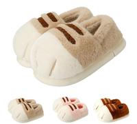GVCXCSGE Pantuflas con forma de pata de gato para mujer Pantuflas con forma de pata de gato para interior y exterior Pantuflas con forma de pata de gato divertidas y bonitas (40-41,Khaki)