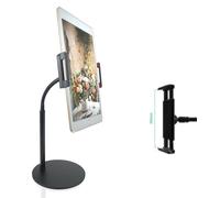 GVEFIVME Soporte para tablet de cuello de cisne, giratorio de 360 grados, soporte de escritorio, soporte flexible para tablet de escritorio para varios teléfonos móviles y almohadillas (negro) 1