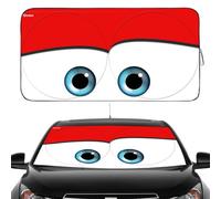 Gven Parasol Delantero para Coche, Divertido diseño de Ojos de Coche, bloquea los Rayos UV, Plegable, Mantiene tu vehículo Fresco