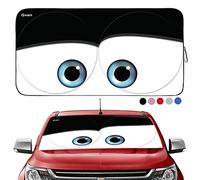 Gven Parasol Delantero para Coche, Divertido diseño de Ojos de Coche, bloquea los Rayos UV, Plegable, Mantiene tu vehículo Fresco