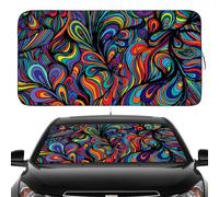 Gven Parasol para Parabrisas, Parasol para Ventana Delantera de automóvil, Bonito Protector contra el Viento, bloquea los Rayos UV para automóvil, camioneta, SUV, Accesorios (Abstracto, S)