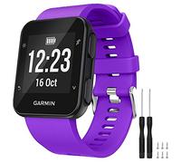 GVFM - Correa de repuesto compatible con Garmin Forerunner 35, de silicona suave para reloj inteligente, ajuste de muñeca de 130 a 230 mm, 1- Púrpura