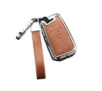 GVGMTAEAVZ Funda de aleación for Llave remota de Coche, Compatible for VW Volkswagen Passat B8 Magotan Tiguan Golf for Skoda Kodiaq Superb, A7, Accesorios. Estuche para Llaves(Silver Brown)
