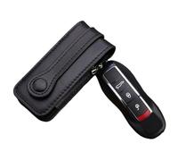 GVGMTAEAVZ Funda de Cuero for Llavero de Coche Compatible for Porsche Cayenne Panamera Macan Cayman 911 718. Estuche para Llaves(Black Line)