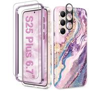 GVIEWIN Funda Compatible con Samsung Galaxy S25 Plus 6.7‘’ 2025, Compatible con MagSafe, con Protector de Pantalla y cámara, Mármol a Prueba de Golpes Antiarañazos Cubierta Magnética, Dreamland River