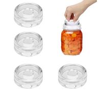 gvivej 4 Piezas Pesos de Fermentación, φ7cm Pesas de fermentación de Vidrio, Peso de Cristal para Fermentación, para Frasco de Boca Ancha Mason Jar Fermention Chucrut, Kimchi, Estilo 1