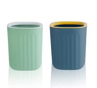 gvivej Papelera De Mesa 2 Piezas, Papelera De Escritorio Sin Tapa, Mini Papelera Cosmética, Papelera De Escritorio, Para Baño Cocina Oficina, Azul, Verde