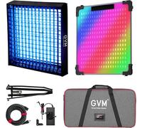 GVM 100W opvouwbaar LED fotolichtpaneel, RGB videolamp Met softbox, 2000K-10000K LED studiolamp continu Licht, LED videolamp Met 16 soorten lichtscènes, LED-videoverlichting voor fotostudioset