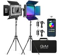 GVM 50W Lámpara de vídeo LED RGB, Panel Luminoso LED 680RS con Control de aplicación, iluminación de Estudio con 8 escenas de Efectos Luminosos, Kit de iluminación de fotografía para Youtube, 3200K
