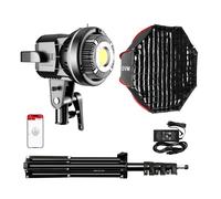 GVM 80W CRI97+ 5600K luz de video LED, kit de luz de estudio para exteriores con trípode, montura Bowens, caja de luz de 22 pulgadas para YouTube, grabación de vídeo, boda, tiro al aire libre