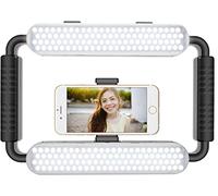 GVM Grip Pro Smartphone Video Rig, Estabilizador portátil y luz LED de Video, Cámara LED para fotografía Grabación de Video Mango Mango Luz de Video con Obturador Remoto Bluetooth