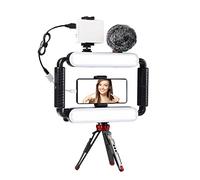 GVM - Kit de luz de Video para teléfono Inteligente, Kit de creación de Contenido, Equipo LED de 5600 K con micrófono y trípode para grabación, vlogging, transmisión en Vivo, Youtube, TikTok
