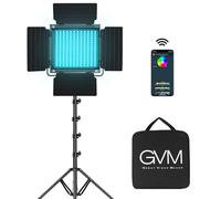 GVM - Lámpara de vídeo LED RGB 800D con kit de iluminación de control de aplicaciones, 1 paquete con 8 tipos de luces de escenario, 3200-5600 K CRI 97, panel luminoso para Youtube Studio, vídeo,