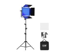 GVM - Lámpara de vídeo LED RGB, control por aplicación, 3300 K-5600 K, temperatura de color, lámpara de estudio fotográfica, con barndoor para estudio, fotografía de productos, grabación de vídeo