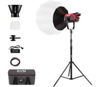 GVM - Lámpara LED de vídeo con farolillo Softbox, 200 W, luz continua para fotografía Bowens, 2700 K ~ 6800 K, luz de estudio para foto YouTube Film, 45400 lux/1 m, 12 efectos de luz, control DMX APP