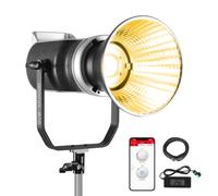 GVM - Luz de video LED bicolor de 200 W, foco LED de 3200 K-5600 K, CRI 97+, montaje Bowens, aplicación, control DMX, 93000 lux@0.5 m, iluminación profesional para YouTube, video, filmación