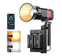 GVM - Luz LED de vídeo con batería, 60 W COB de estudio con control de aplicación, 2700 K-6800 K, luz continua para películas, estudio, vídeo, YouTube, con 12 efectos de luz, 49300 Lux/0,5 m de luz