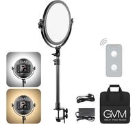 GVM-Y30D160 - Luz LED de vídeo de 10.6 pulgadas, 30 W con 3200K-5600K CRI97+foco de temperatura, control de aplicaciones, luz de estudio, tiro al aire libre, estudio, video de YouTube, boda con soporte de mesa