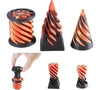 GVMJHYK 3 Piezas Spiral Cone Fidget Toy,3D Geométrico Ilusión Óptica Espiral Imposible Gadget Original para Oficina Regalo Hombre Tecnología Decoración Moderna Antiestrés Creativo (Naranja Negro)