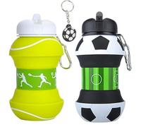 GVMJHYK Set Botella de Agua de Fútbol y Tenis Plegables 550ml - Silicona, Libre de BPA Para Multideportistas - Regalo en Caja de Lujo