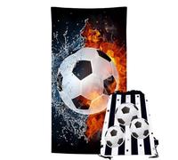 GVMJHYK Toalla de Futbol, Toallas De Playa Futbol 2PCS Combinación de Bolsillo de Toalla de Fútbol Playa, Soccer Beach Towel Paño de Terciopelo, Algodón, fútbol